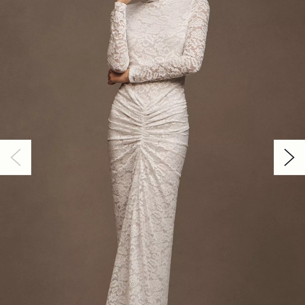 Ronny Kobo Scorpio Ruched Lace Dress
